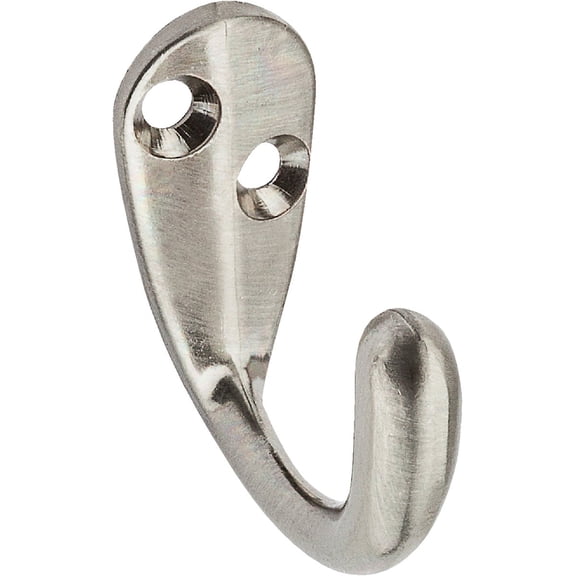 National Hardware N325-506 V162 Clothes Hooks in Satin Nickel, 2 pack