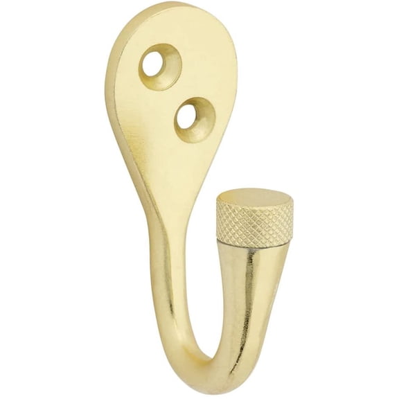 National Hardware N337-911 Powell Knurled Hook, 2-5/8", Brushed Gold