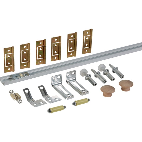 National Hardware Complete Double Folding Door Hardware Set - Easy Installation - 48 Inch, White