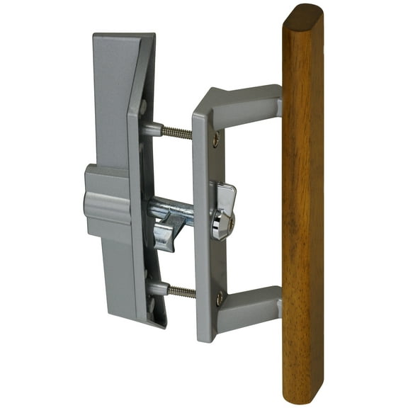 National Hardware N349-209 Aluminum Patio Door With Wood Locking Handle & Latch Set
