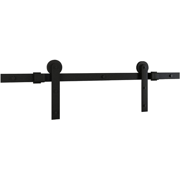 National Hardware Interior Sliding Barn Door Hardware Kit - Easy Installation - 72 in, Matte Black