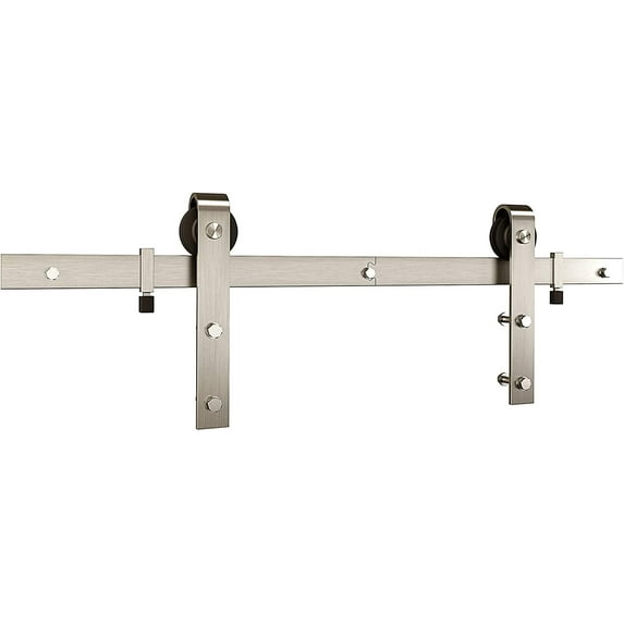 National Hardware N700-002 Interior Sliding Barn Door Hardware Two Piece Classic Kit, 72 in, Satin Nickel