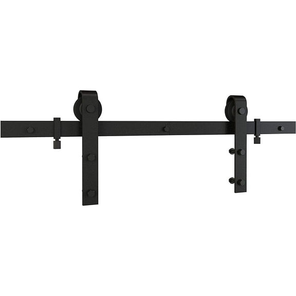 National Hardware N700-003 Interior Sliding Barn Door Hardware Two Piece Classic Kit, 72 in, Matte Black