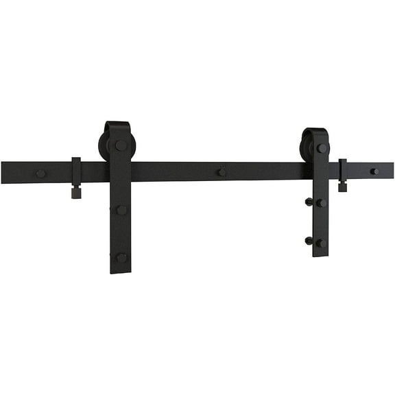 National Hardware N700-004 Interior Sliding Barn Door Hardware Two Piece Classic Kit, 96 in, Matte Black