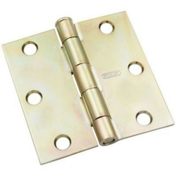 National Hardware N830-268 SPB512 Square Corner Door Hinge, 3", Brass