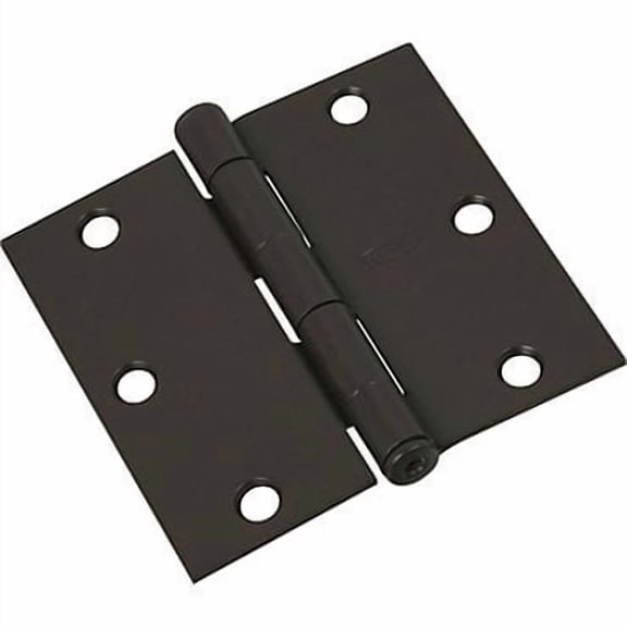 National Hardware N830-323 3-1/2 X 3-1/2 Square Corners Oil Rubbed Bronze Door Hinges 3 Count