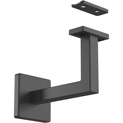 National Hardware N830-524 Reed Handrail Bracket 3-5/16 in Matte Black Surface Mount Stair Railing Hardware for Indoor Stairs Banister with Mounting Hardware and Instructions Included