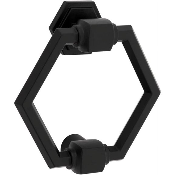 National Hardware Powell Door Knocker Modern - Matte Black Zinc, Easy Installation, 4 in — Standard Mounting Hardware, Drop-In Replacement