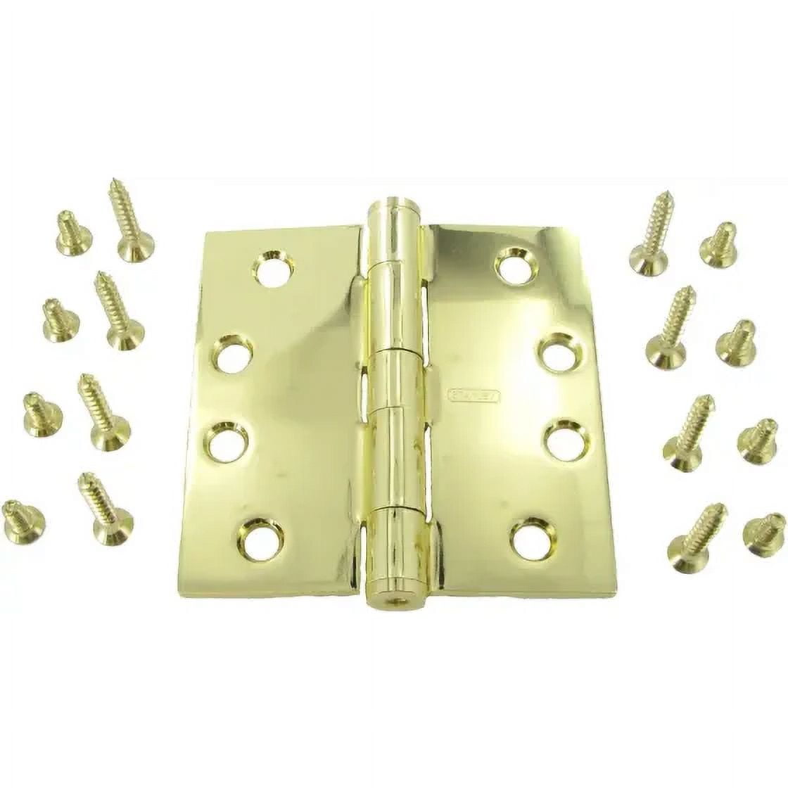 National Hardware S050652 Stanley Commercial Door Hinge 4 Inch Square Corner Bright Brass, Each