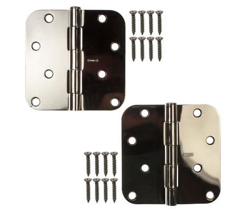 National Hardware S810119 Stanley Door Hinges 4 Inch 5/8 Radius Black