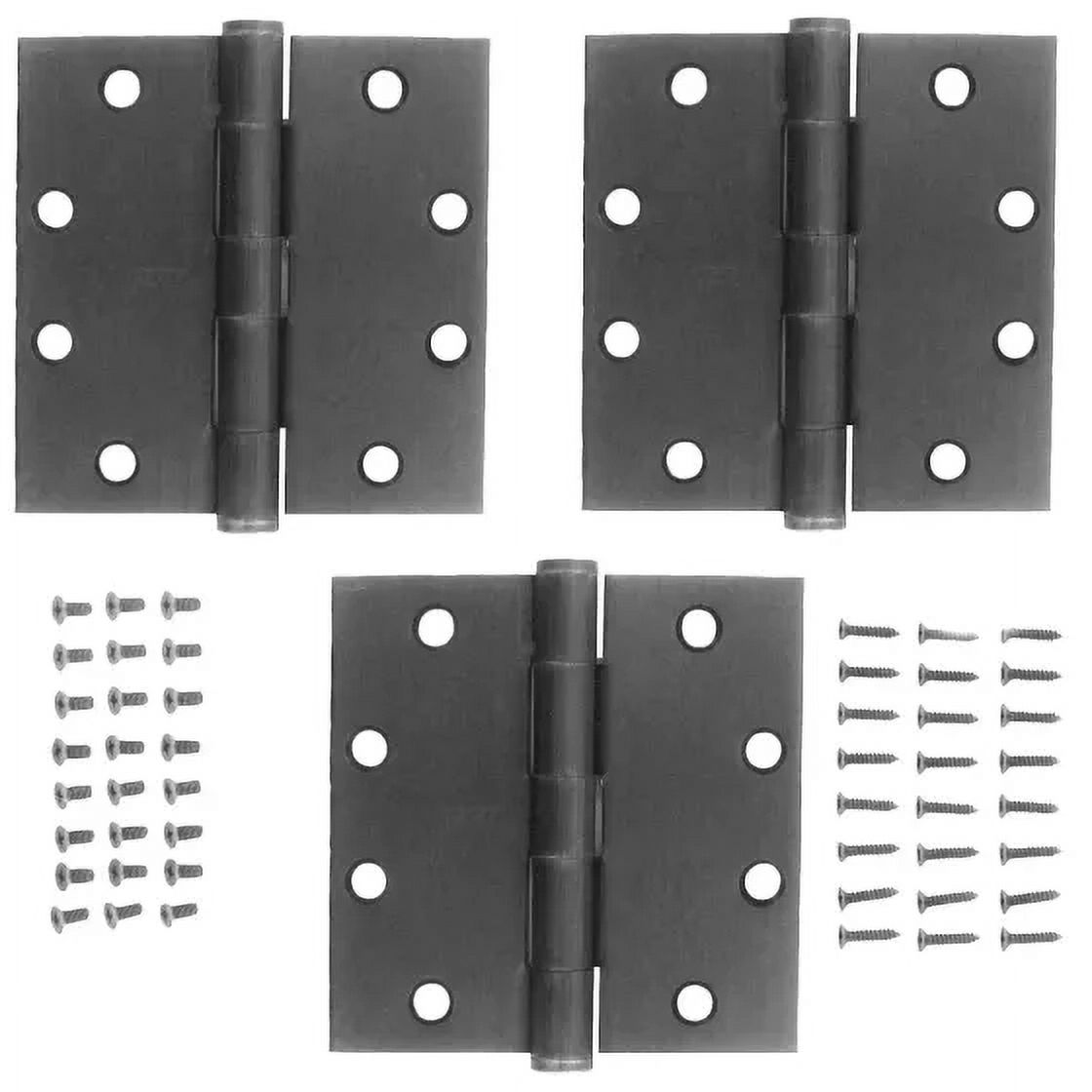 National Hardware S820-688 Stanley Commercial Door Hinges 4-1/2 Inch Square Corner Antique Nickel 3 Pack, Each - image 1 of 1