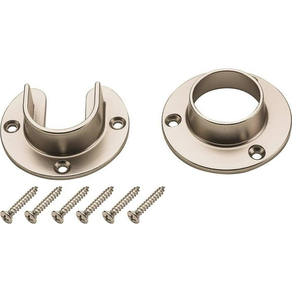 National Hardware S822-082 V8600 Heavy Duty Closet Flange Set, Satin Nickel