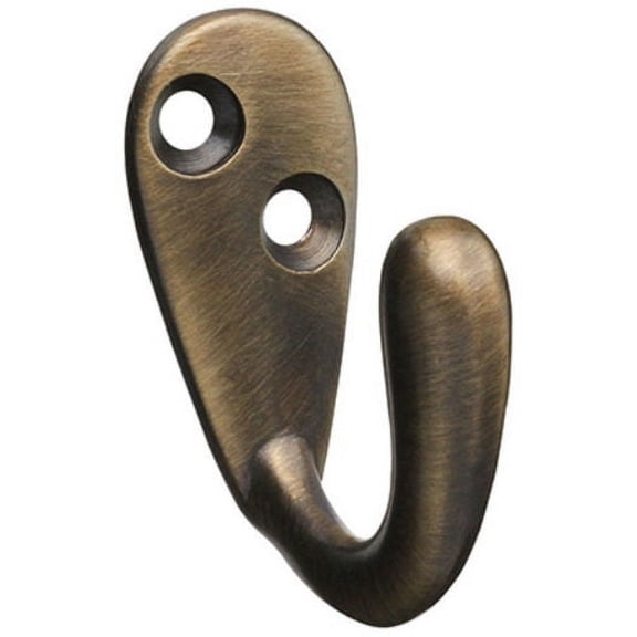 STANLEY HARDWARE 830140 HOOK ROBE SINGLE PRONG ANT BRS Finish=Antique Brass