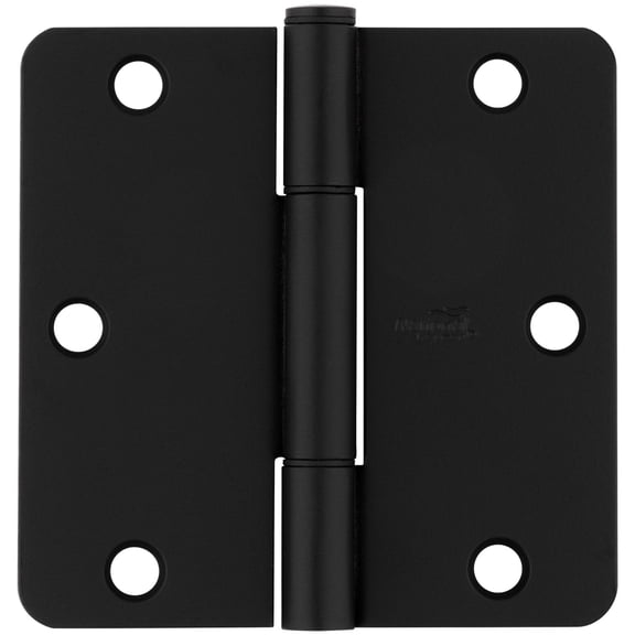 National Hardware Squeak Guard Hinges 1/4 In. Radius Round Corner 3-Pack in Matte Black