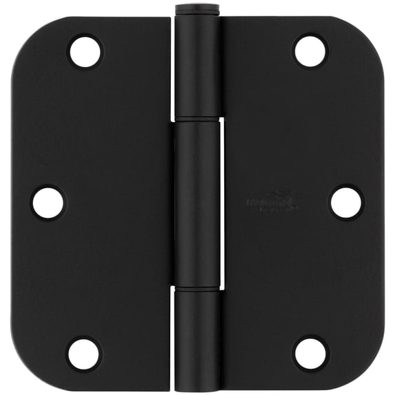 National Hardware Squeak Guard Hinges 5/8 In. Radius Round Corner 3-Pack in Matte Black