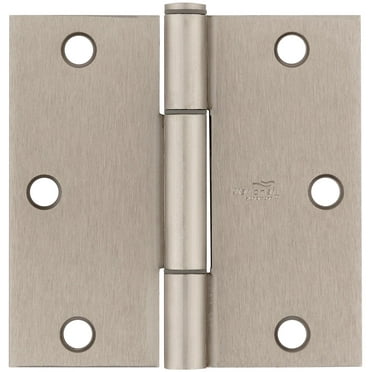 National Hardware Squeak Guard Hinges Square Corner 3-Pack in Satin Nickel