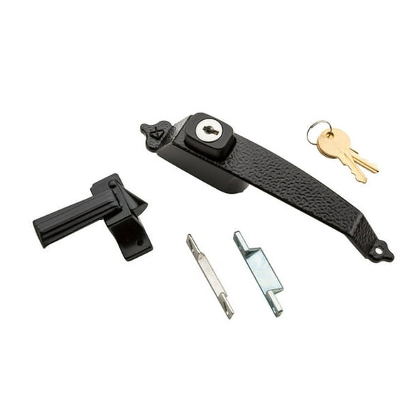 National Hardware V1330 Colonial Push Button Door Latch with Key, Black