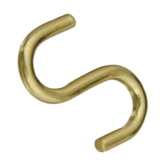 National Hardware N121-806 V2077 Open S Hooks - Solid Brass in Solid Brass, 3 pack