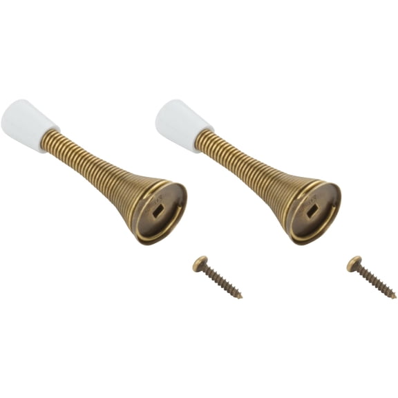 National Hardware - V232 3" Spring Door Stop 2/pk - Antique Brass