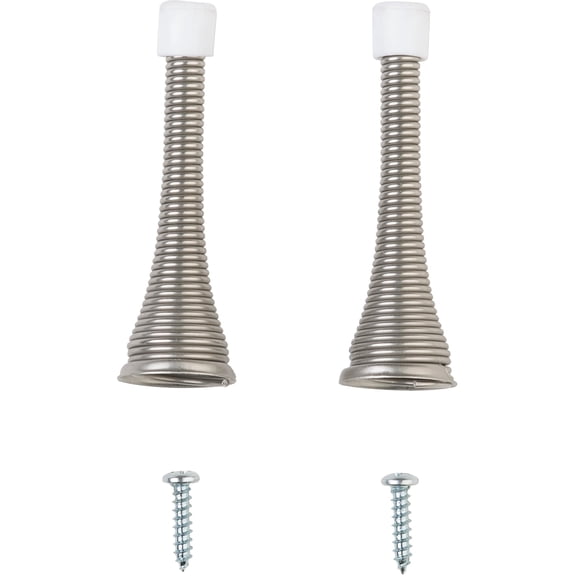 National Hardware - V232 3" Spring Door Stop 2/pk - Satin Nickel