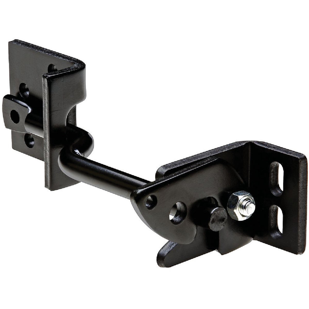 National Hardware V23A Adjust-O-Matic 8 in Heavy Duty Gate Latch for Wooden Fence - Self-Adjusting Outdoor Gate Hardware with Zinc-Plated Triple-Protected Black Finish