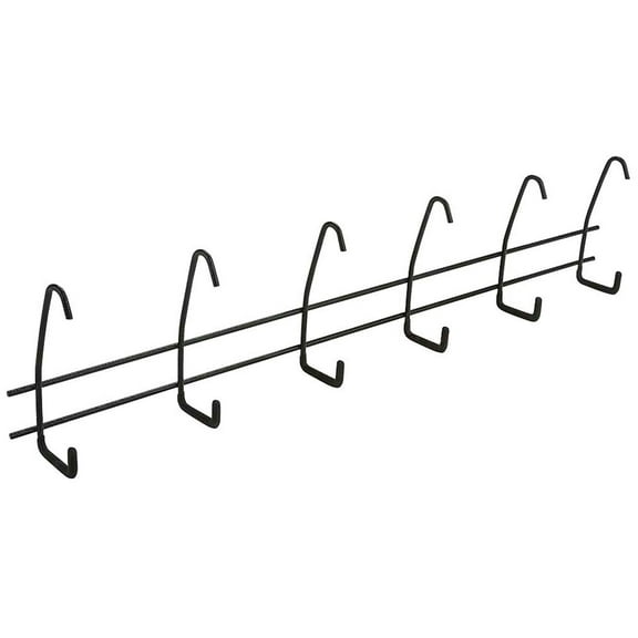 National Hardware 27-1/2 in. L Vinyl Coated Black Steel Long Handle Hook Rack 10 lb. cap. 1 pk