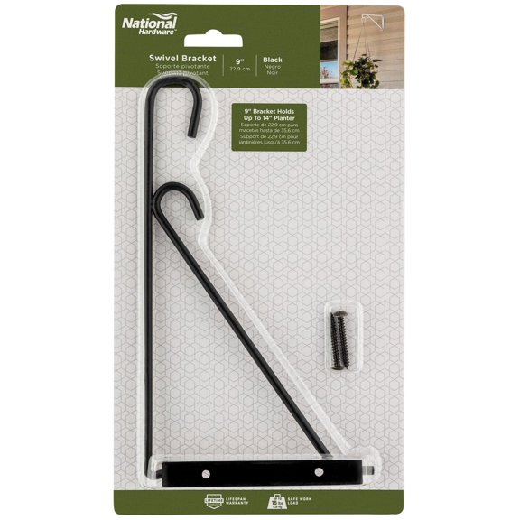 National Hardware - V2650 9" Swivel Brackets - Black