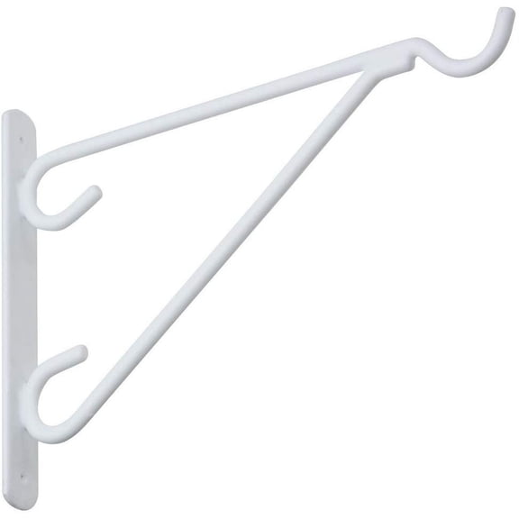 National Hardware Outdoor Bracket V2652 Series - Steel, Plant Hanger, Vinyl Coated - 12", White