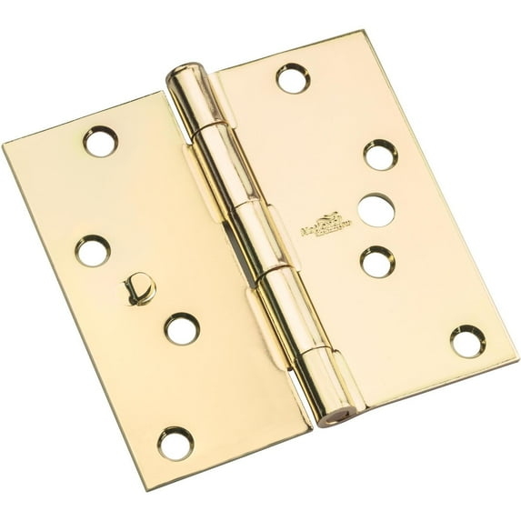 National Hardware - V512 4" SQR Hinge with Security Stud 3/pk - Brass Tone