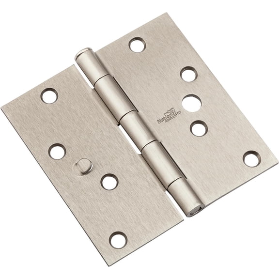 National Hardware - V512 4" SQR Hinge with Security Stud 3/pk - Satin Nickel