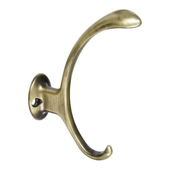 National Hardware V8008 Series S806-760 Garment Hook 2-Hook Zinc Antique Brass