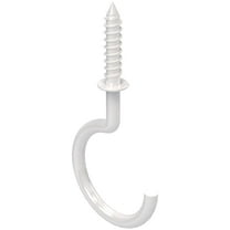 National Hardware Vinyl Coated Steel Outdoor Hook, 1-1/2", Safe Working Load 15 Lbs, White