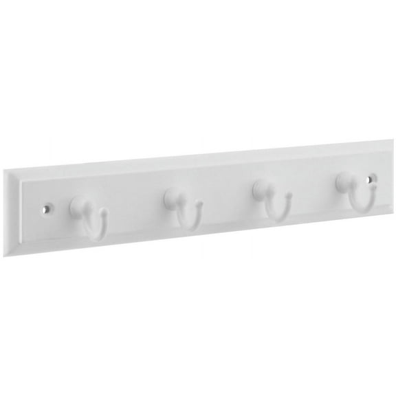 National Hardware S813-055 Key Hook Rack, 4 White Hooks on White Rail, 9 In. - Quantity 1