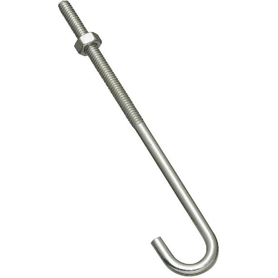 National Hardware 1/4 In. x 6 In. Zinc J Bolt N232-900 Pack of 10