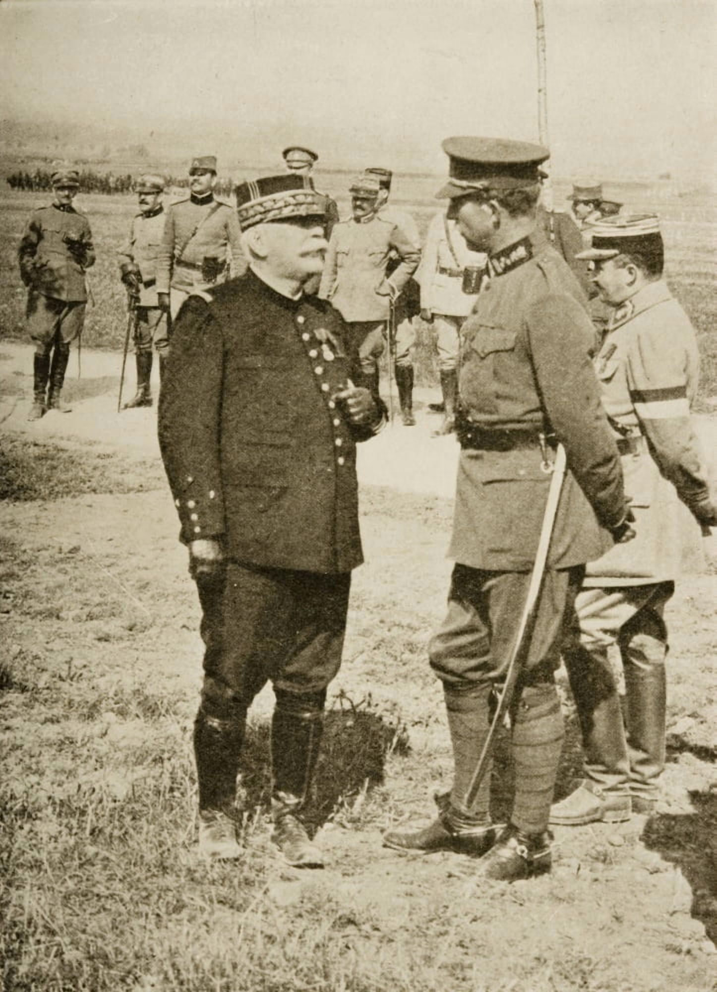 The National Heroes Of France And Belgium A Meeting At The Front Between General Joffre (On The Left) And King Albert Canvas Art - Ken Welsh Design Pics (12 x 17)