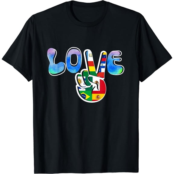 National Hispanic Heritage Month Love Latino Countries Flags T-Shirt