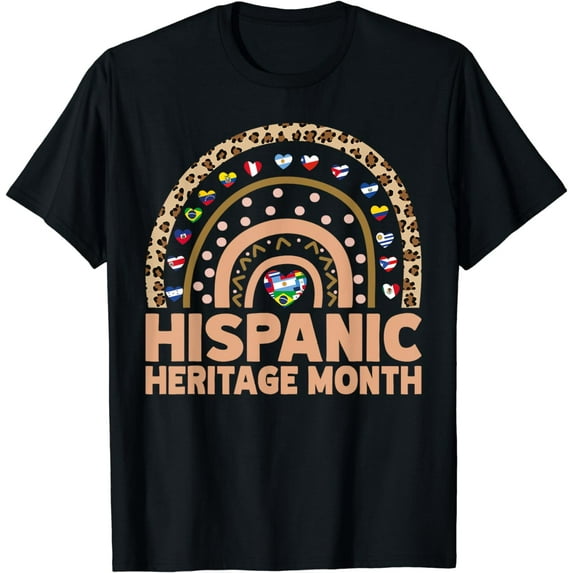 National Hispanic Heritage Month Rainbow All Countries Flags T-Shirt