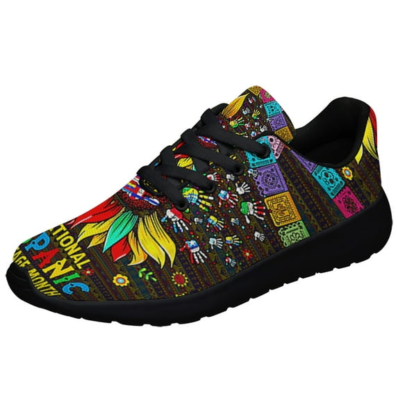 National Hispanic Heritage Month Shoes Sneakers for Women Men Black Size 12