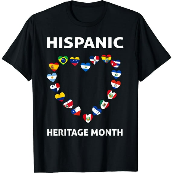 National Hispanic Heritage Month T Shirt All countries Flags T-Shirt