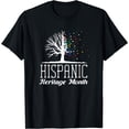 thumbnail image 1 of National Hispanic Heritage Month Tree Latin Culture Flags T-Shirt, 1 of 3