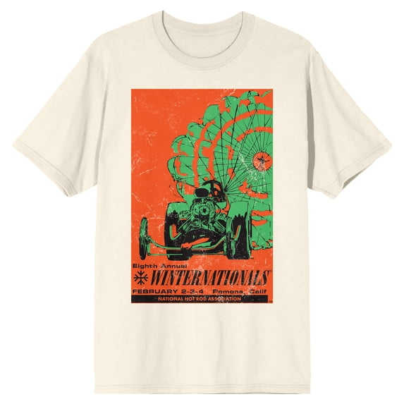 National Hot Rod Association 8th Annual Winter Nationals Pomona Men’s Natural Short Sleeve Tee - Medium