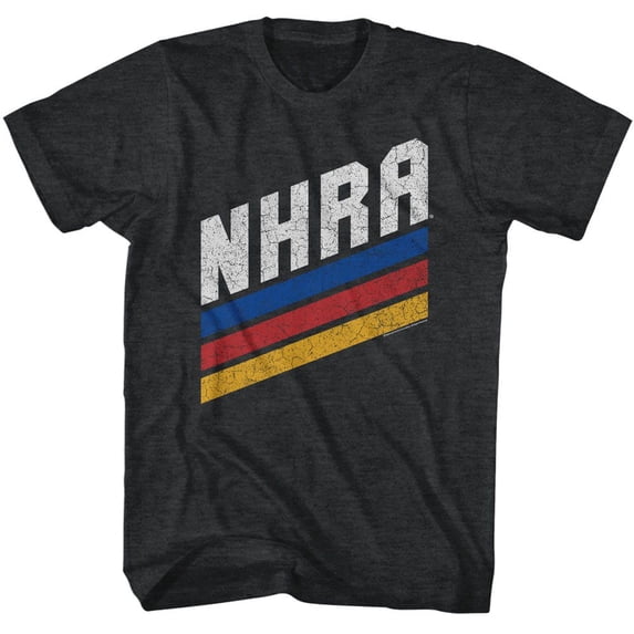 National Hot Rod Association Bars Black Heather Adult T-Shirt