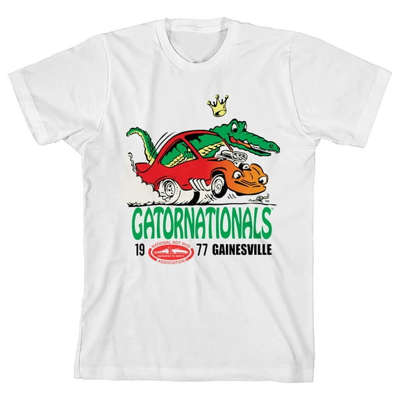 National Hot Rod Association Boys White Crew Neck Short Sleeve T-shirt - XS