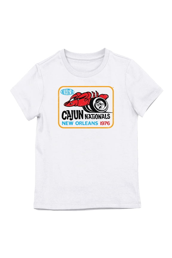 National Hot Rod Association Girls White Crew Neck Short Sleeve T-shirt - Small