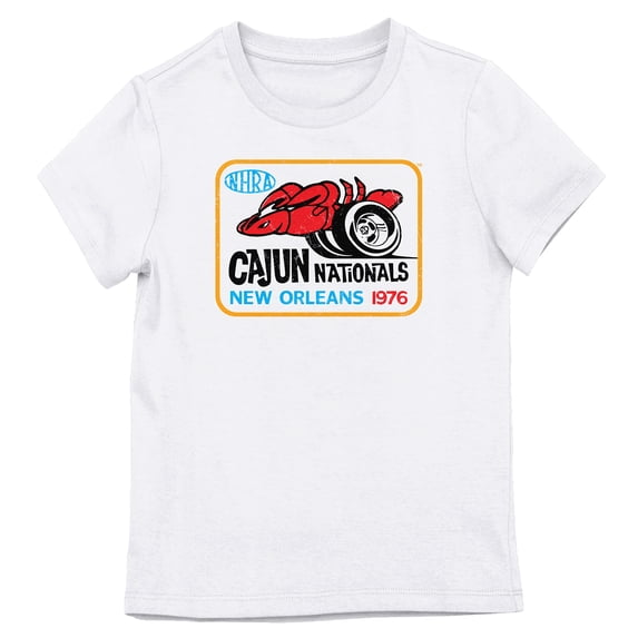 National Hot Rod Association Girls White Crew Neck Short Sleeve T-shirt - XL