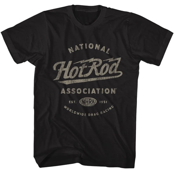 National Hot Rod Association Hot Rod Black Adult T-Shirt Xlt