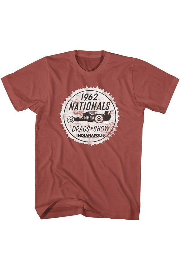 National Hot Rod Association NHRA 62 Nationals Terracotta Adult T-Shirt