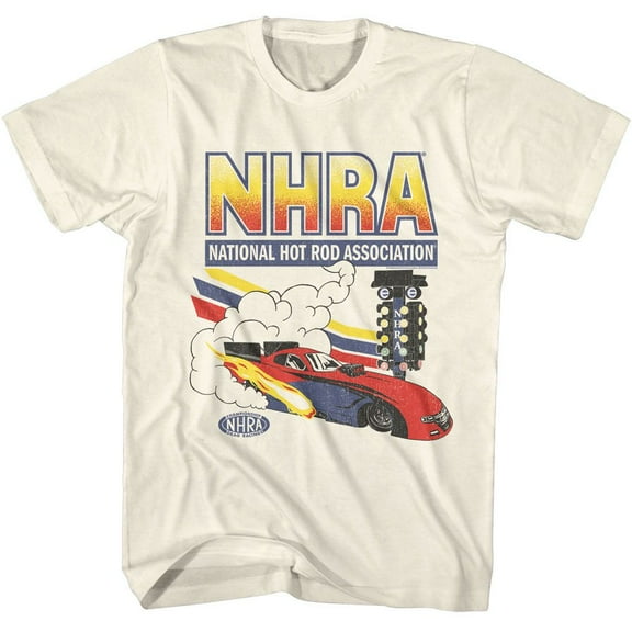 National Hot Rod Association NHRA Car And Smoke Natural Adult T-Shirt