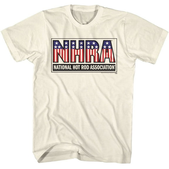 National Hot Rod Association NHRA Flag Logo Natural Adult T-Shirt