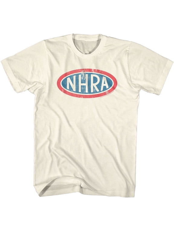 National Hot Rod Association NHRA Oval Logo Natural Adult T-Shirt